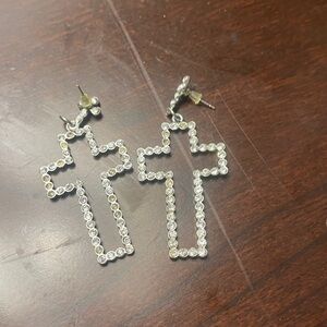 Crystal Cross Earrings
